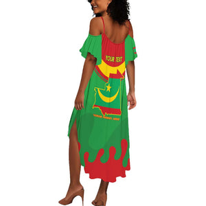 Personalized Mauritania Summer Maxi Dress Map Flag - Independence Day 1960