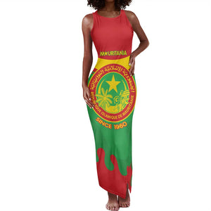 Personalized Mauritania Tank Maxi Dress Map Flag - Independence Day 1960