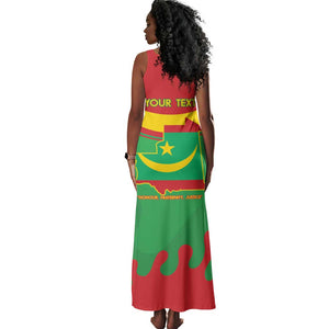 Personalized Mauritania Tank Maxi Dress Map Flag - Independence Day 1960