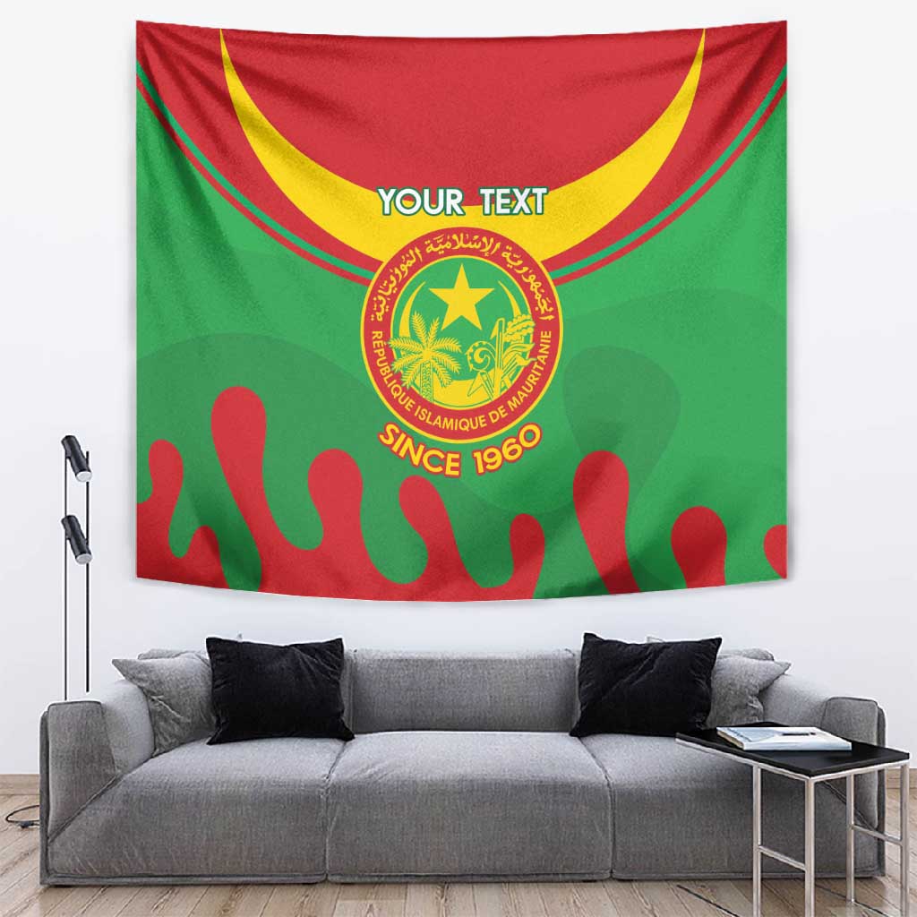 Personalized Mauritania Tapestry Map Flag - Independence Day 1960