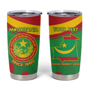 Personalized Mauritania Tumbler Cup Map Flag - Independence Day 1960