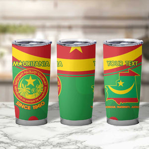 Personalized Mauritania Tumbler Cup Map Flag - Independence Day 1960