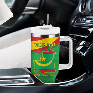 Personalized Mauritania Tumbler With Handle Map Flag - Independence Day 1960