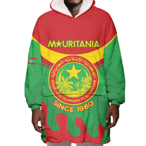 Personalized Mauritania Wearable Blanket Hoodie Map Flag - Independence Day 1960