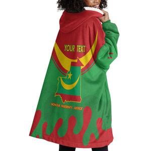 Personalized Mauritania Wearable Blanket Hoodie Map Flag - Independence Day 1960