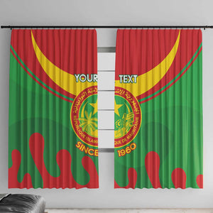 Personalized Mauritania Window Curtain Map Flag - Independence Day 1960