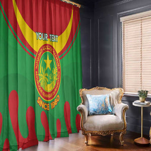 Personalized Mauritania Window Curtain Map Flag - Independence Day 1960