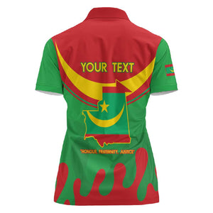 Personalized Mauritania Women Polo Shirt Map Flag - Independence Day 1960