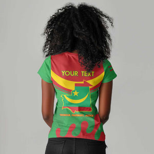 Personalized Mauritania Women V-Neck T-Shirt Map Flag - Independence Day 1960