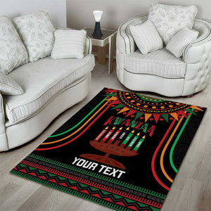 Personalized Afro-American Kwanzaa Area Rug Kinara Candles African Pattern