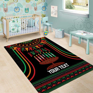 Personalized Afro-American Kwanzaa Area Rug Kinara Candles African Pattern