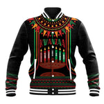 Personalized Afro-American Kwanzaa Baseball Jacket Kinara Candles African Pattern