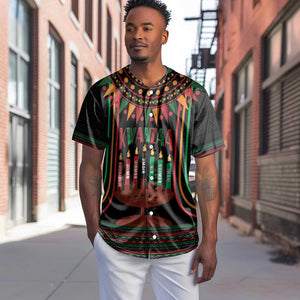 Personalized Afro-American Kwanzaa Baseball Jersey Kinara Candles African Pattern