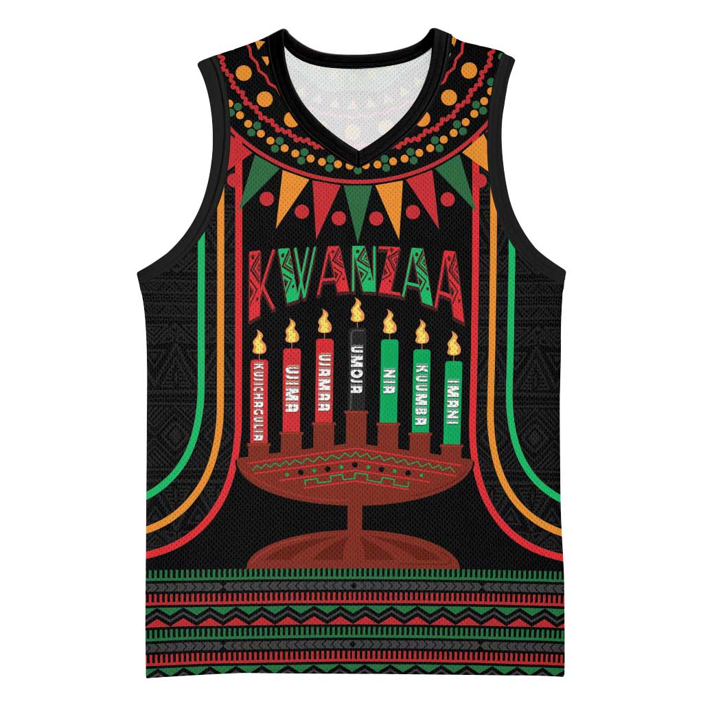 Personalized Afro-American Kwanzaa Basketball Jersey Kinara Candles African Pattern LT14