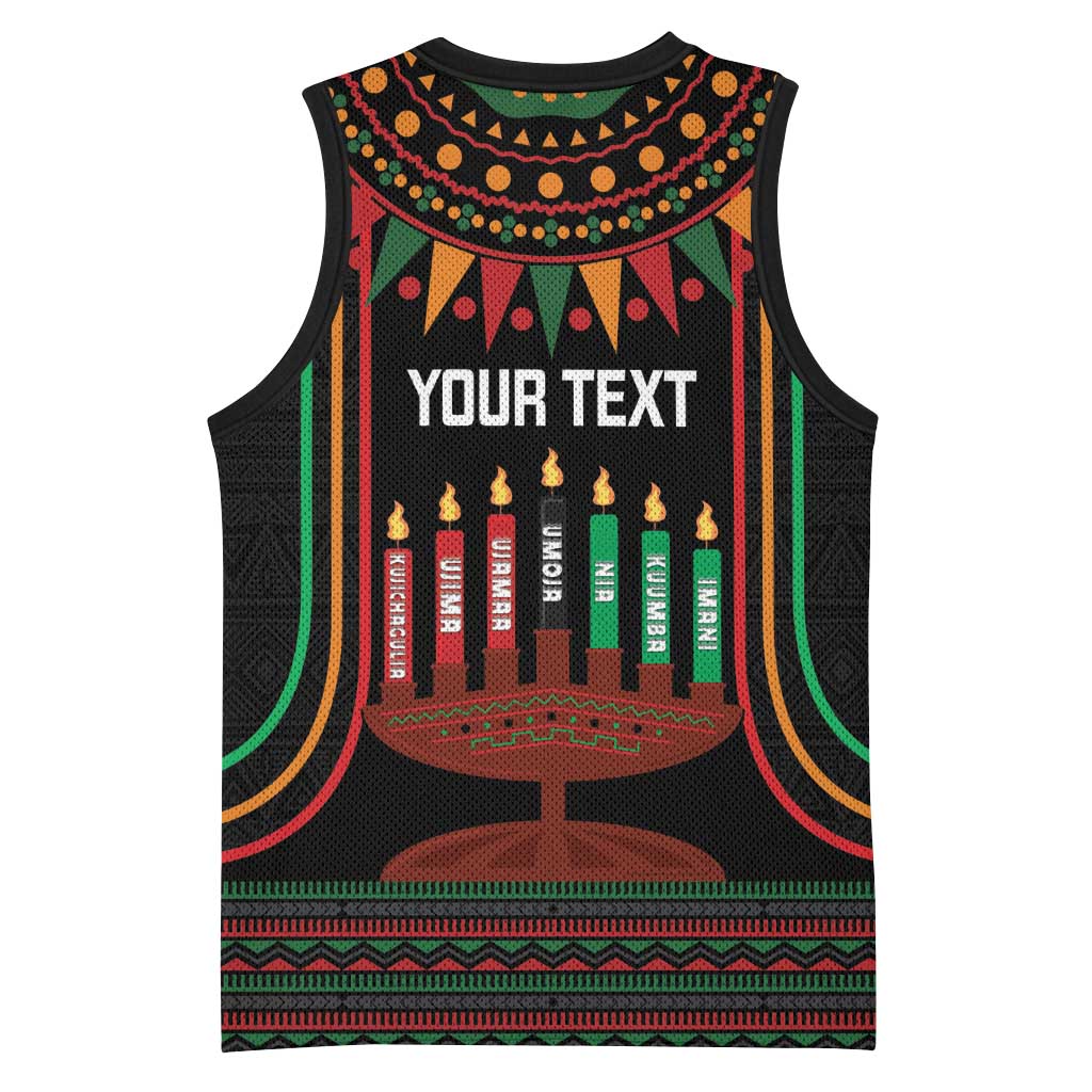Personalized Afro-American Kwanzaa Basketball Jersey Kinara Candles African Pattern LT14