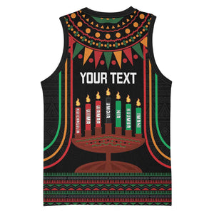 Personalized Afro-American Kwanzaa Basketball Jersey Kinara Candles African Pattern LT14