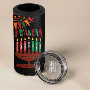 Personalized Afro-American Kwanzaa 4 in 1 Can Cooler Tumbler Kinara Candles African Pattern