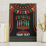 Personalized Afro-American Kwanzaa Canvas Wall Art Kinara Candles African Pattern