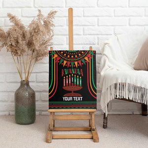 Personalized Afro-American Kwanzaa Canvas Wall Art Kinara Candles African Pattern