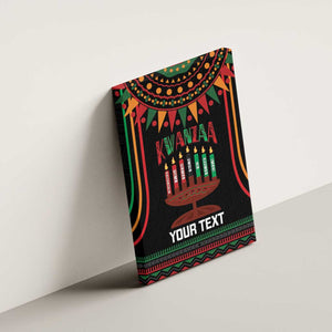 Personalized Afro-American Kwanzaa Canvas Wall Art Kinara Candles African Pattern