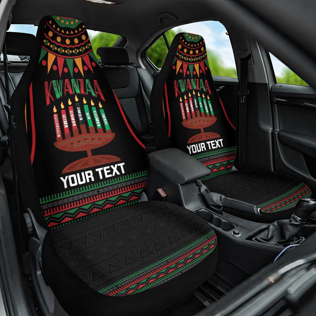 Personalized Afro-American Kwanzaa Car Seat Cover Kinara Candles African Pattern