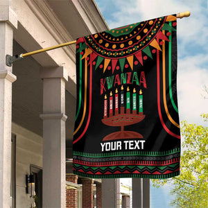 Personalized Afro-American Kwanzaa Garden Flag Kinara Candles African Pattern