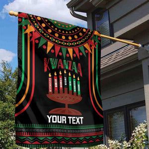 Personalized Afro-American Kwanzaa Garden Flag Kinara Candles African Pattern