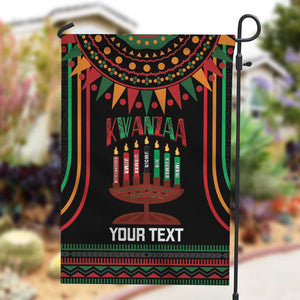 Personalized Afro-American Kwanzaa Garden Flag Kinara Candles African Pattern