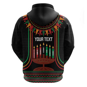 Personalized Afro-American Kwanzaa Hoodie Kinara Candles African Pattern