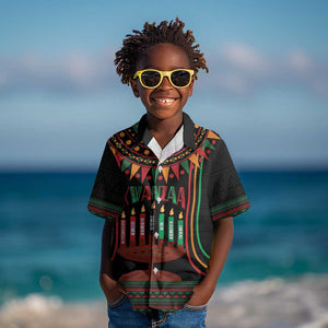 Personalized Afro-American Kwanzaa Kid Hawaiian Shirt Kinara Candles African Pattern