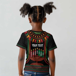 Personalized Afro-American Kwanzaa Kid T shirt Kinara Candles African Pattern