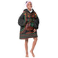 Personalized Afro-American Kwanzaa Kid Wearable Blanket Hoodie Kinara Candles African Pattern
