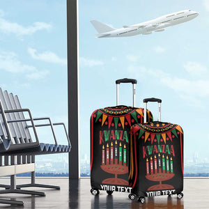 Personalized Afro-American Kwanzaa Luggage Cover Kinara Candles African Pattern