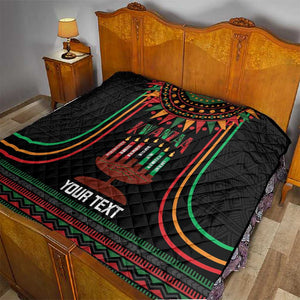 Personalized Afro-American Kwanzaa Quilt Kinara Candles African Pattern