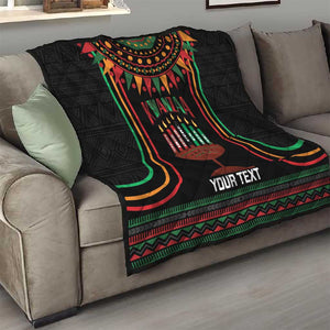 Personalized Afro-American Kwanzaa Quilt Kinara Candles African Pattern