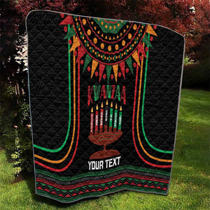 Personalized Afro-American Kwanzaa Quilt Kinara Candles African Pattern