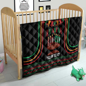 Personalized Afro-American Kwanzaa Quilt Kinara Candles African Pattern