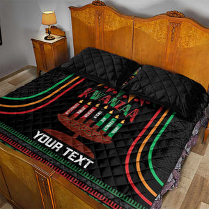 Personalized Afro-American Kwanzaa Quilt Bed Set Kinara Candles African Pattern