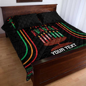 Personalized Afro-American Kwanzaa Quilt Bed Set Kinara Candles African Pattern