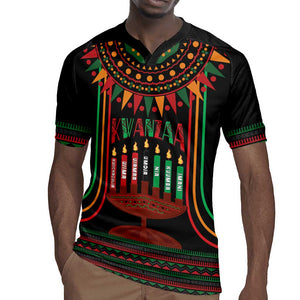 Personalized Afro-American Kwanzaa Rugby Jersey Kinara Candles African Pattern