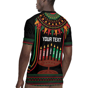 Personalized Afro-American Kwanzaa Rugby Jersey Kinara Candles African Pattern