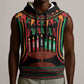 Personalized Afro-American Kwanzaa Sleeveless Hoodie Kinara Candles African Pattern - African Pride