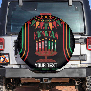 Personalized Afro-American Kwanzaa Spare Tire Cover Kinara Candles African Pattern