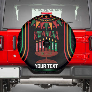 Personalized Afro-American Kwanzaa Spare Tire Cover Kinara Candles African Pattern