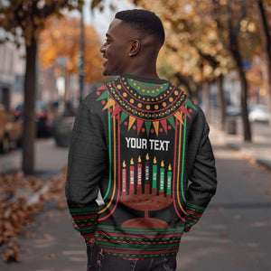 Personalized Afro-American Kwanzaa Sweatshirt Kinara Candles African Pattern