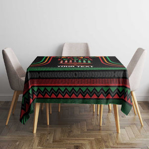 Personalized Afro-American Kwanzaa Tablecloth Kinara Candles African Pattern