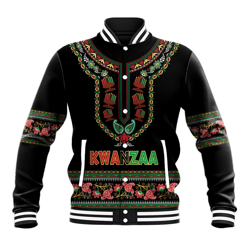 Personalized Afro-American Kwanzaa Baseball Jacket Dashiki Mix Paisley Pattern