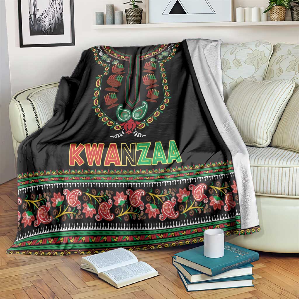 Afro-American Kwanzaa Blanket Dashiki Mix Paisley Pattern