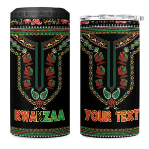 Personalized Afro-American Kwanzaa 4 in 1 Can Cooler Tumbler Dashiki Mix Paisley Pattern