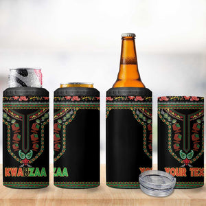 Personalized Afro-American Kwanzaa 4 in 1 Can Cooler Tumbler Dashiki Mix Paisley Pattern